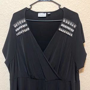 Avenue Black Crystal Handkerchief Dress 26/28
